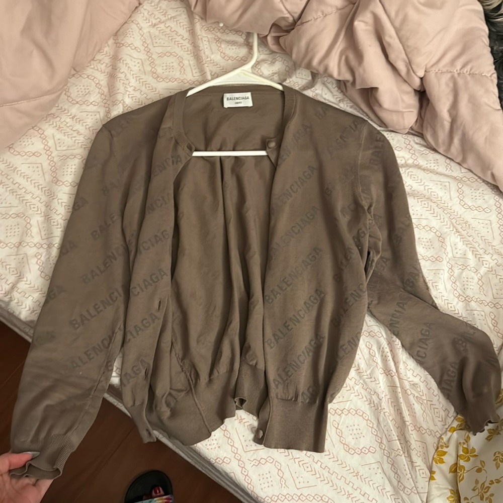 Balenciaga logo all over cardigan